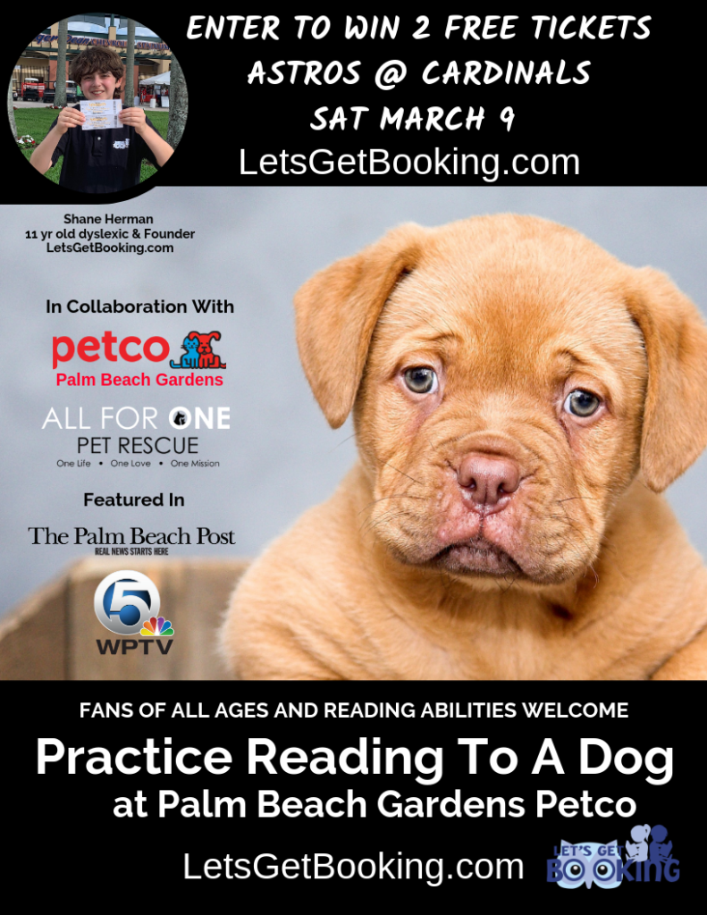 Free Tix When Registering To Practice Reading A Dog At Palm Beach Gardens Petco